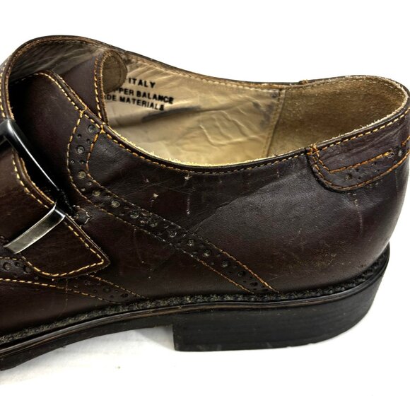 Vintage Y2K Skechers Italy Monk Strap Leather Dress Shoes‎ Mens Sz 12 Brown RARE main image 8